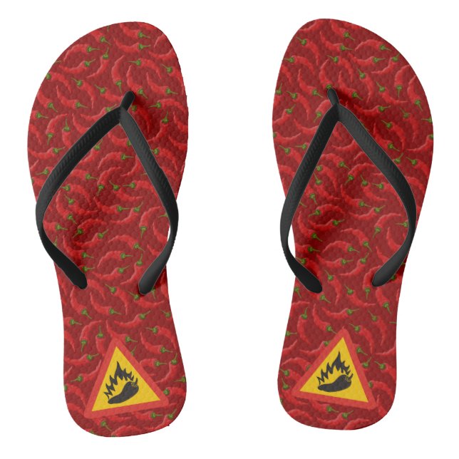 Hot pepper danger sign jandals (Footbed)