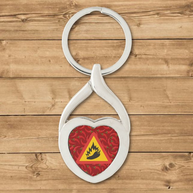 Hot pepper danger sign key ring (Creator Uploaded)