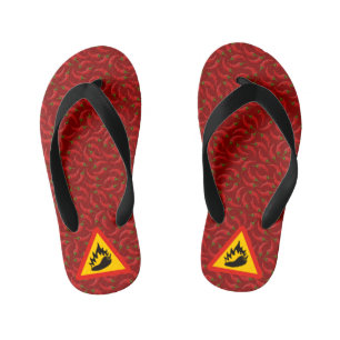 Hot pepper danger sign kid's jandals
