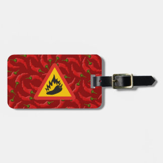 Hot pepper danger sign luggage tag