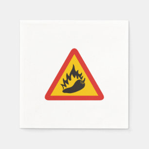 Hot pepper danger sign napkin