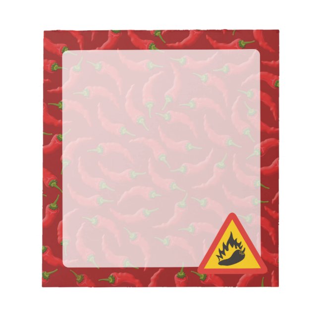Hot pepper danger sign notepad (Front)