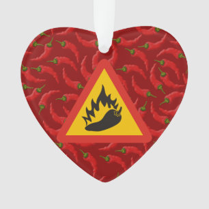 Hot pepper danger sign ornament