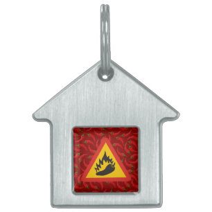 Hot pepper danger sign pet ID tag