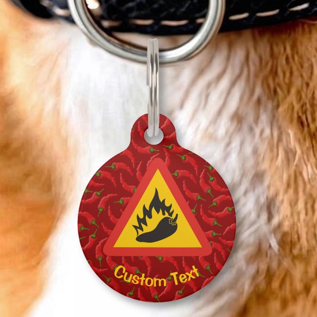Hot Pepper Danger Sign Pet Tag (Creator Uploaded)