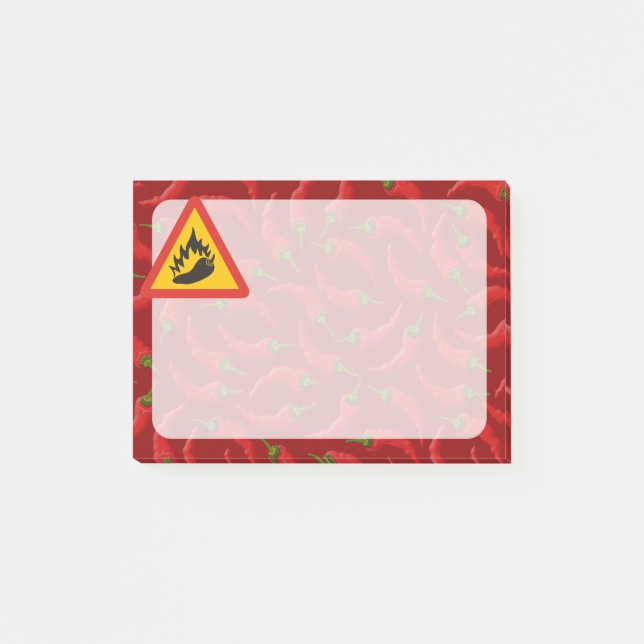 Hot pepper danger sign post-it notes (Front)