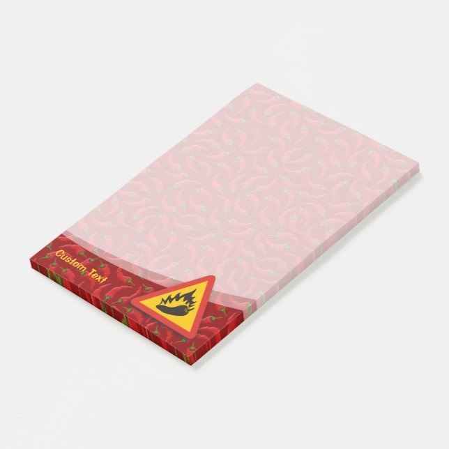 Hot Pepper Danger Sign Post-it Notes (Angled)
