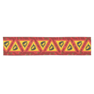 Hot pepper danger sign short table runner