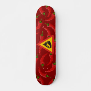 Hot pepper danger sign skateboard