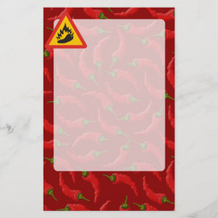 Hot pepper danger sign stationery