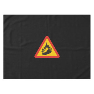 Hot pepper danger sign tablecloth