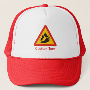 Hot pepper danger sign trucker hat