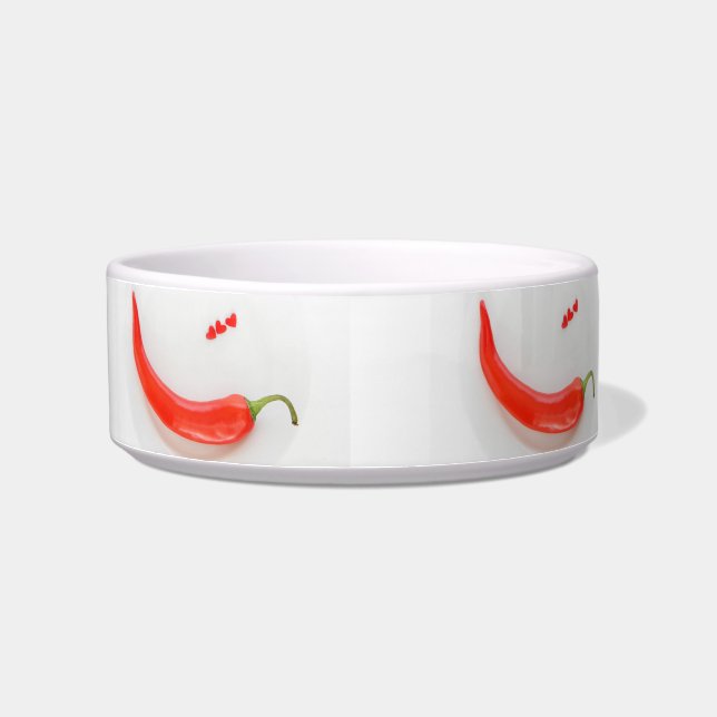 Hot pepper Hearts white red  Bowl (Left)