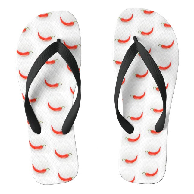 Hot pepper Hearts white red  Jandals (Footbed)