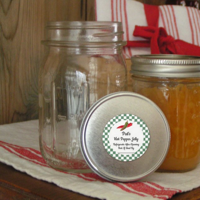 Hot Pepper Jelly Custom Canning Jar Sticker (Creator Uploaded)