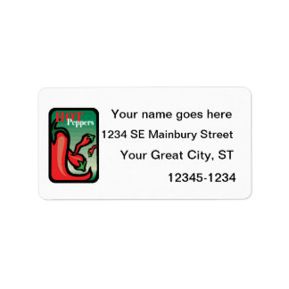 Hot Pepper Text Graphic two chilis Label