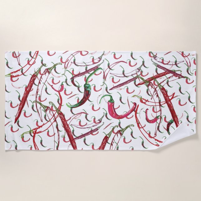Hot peppers  beach towel (Front)