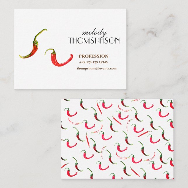 Hot peppers  business card (Front/Back)