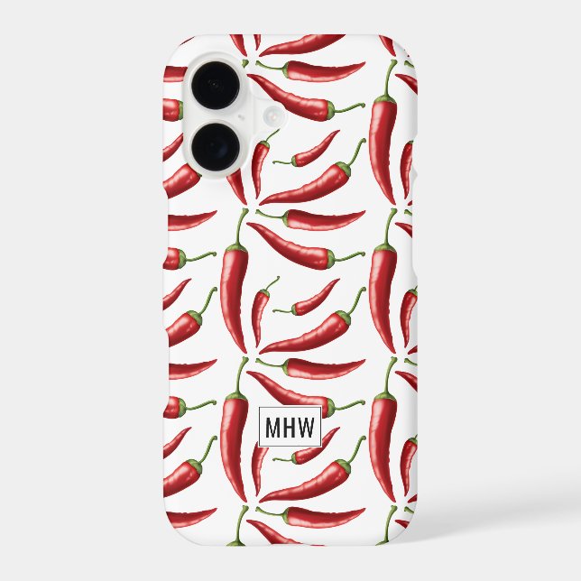 Hot Peppers Pattern custom monogram phone cases (Back)