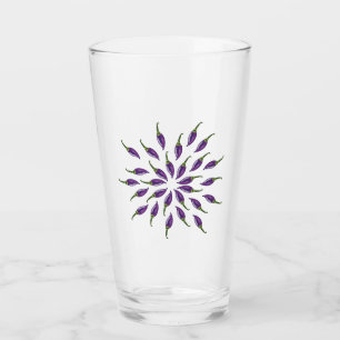 Hot Peppers Purple Mandala Art Glass