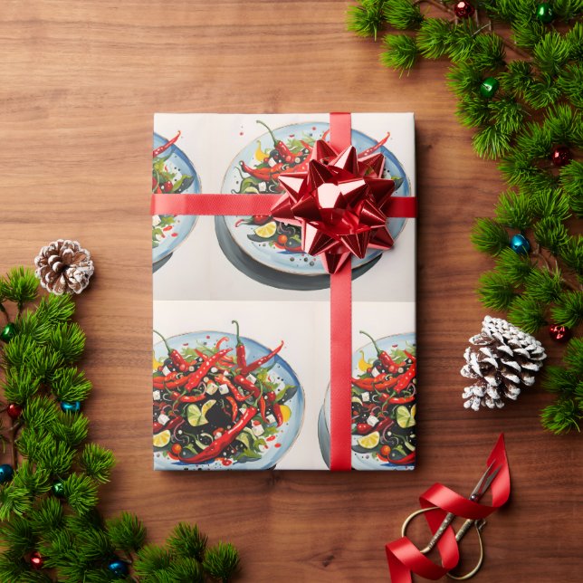 Hot Peppers Salad  Wrapping Paper (Holiday Gift)