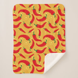 Hot Peppers Sherpa Blanket