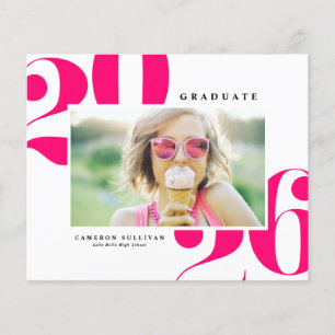 Hot Pink 2025 Bold Typography Photo Graduation