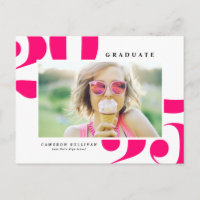 Hot Pink 2026 Bold Typography Photo Graduation