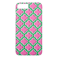 Hot Pink #2, Emerald, Wht Moroccan Quatrefoil #5DS