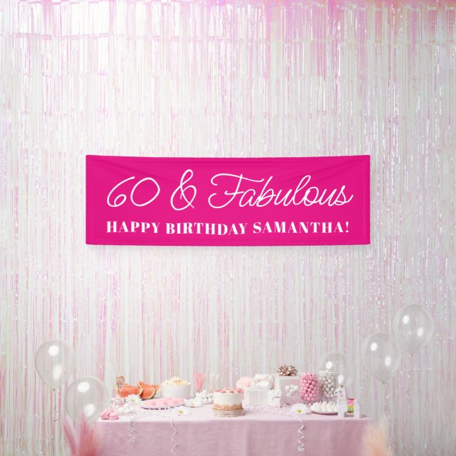 Hot Pink 60 and Fabulous Banner (Party)