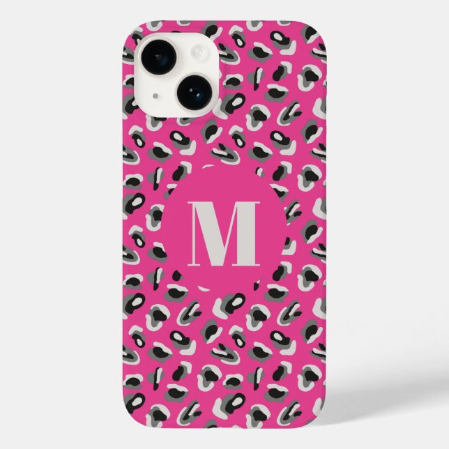 Hot Pink Abstract Animal Print Case-Mate iPhone Case (Back)