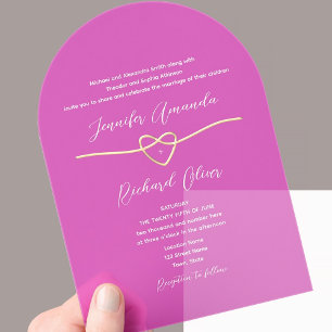 Hot Pink Acrylic Wedding Invitation