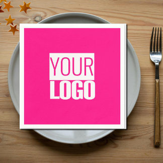 Hot Pink - add bold logo Napkin