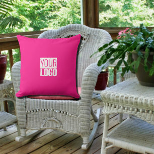 hot pink - add logo cushion