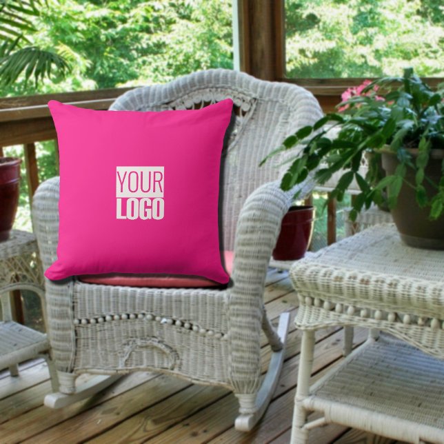 hot pink - add logo  cushion (Creator Uploaded)