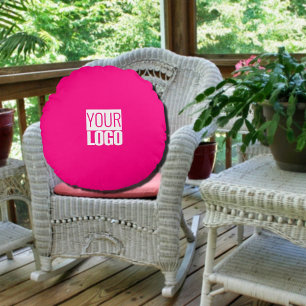 hot pink - add logo round cushion