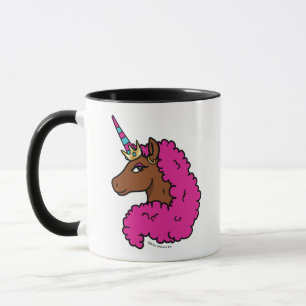 Hot Pink Afro Unicorn Mug