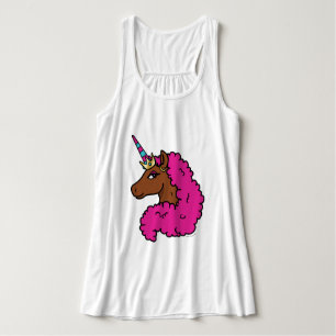 Hot Pink Afro Unicorn Singlet