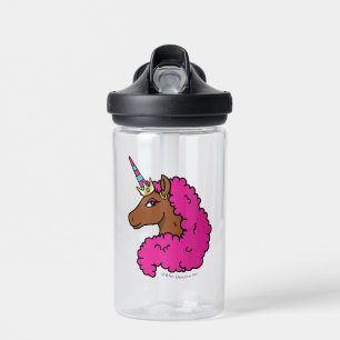 Hot Pink Afro Unicorn Water Bottle