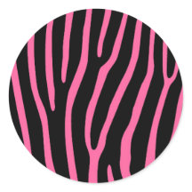 Hot Pink and Black Animal Sticker