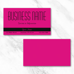 Hot Pink and Black Business Card