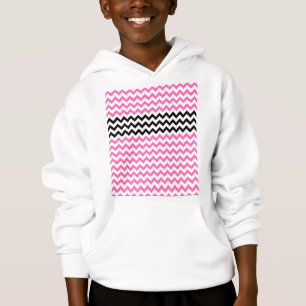 Hot Pink And Black Chevron by Shirley Taylor