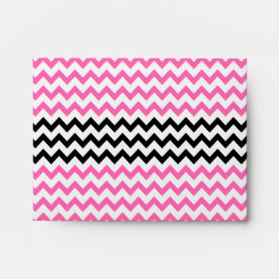 Hot Pink And Black Chevron by Shirley Taylor Envelope