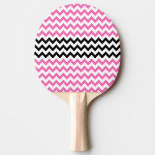Hot Pink And Black Chevron by Shirley Taylor Ping Pong Paddle