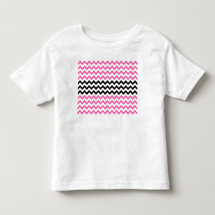 Hot Pink And Black Chevron by Shirley Taylor Toddler T-Shirt