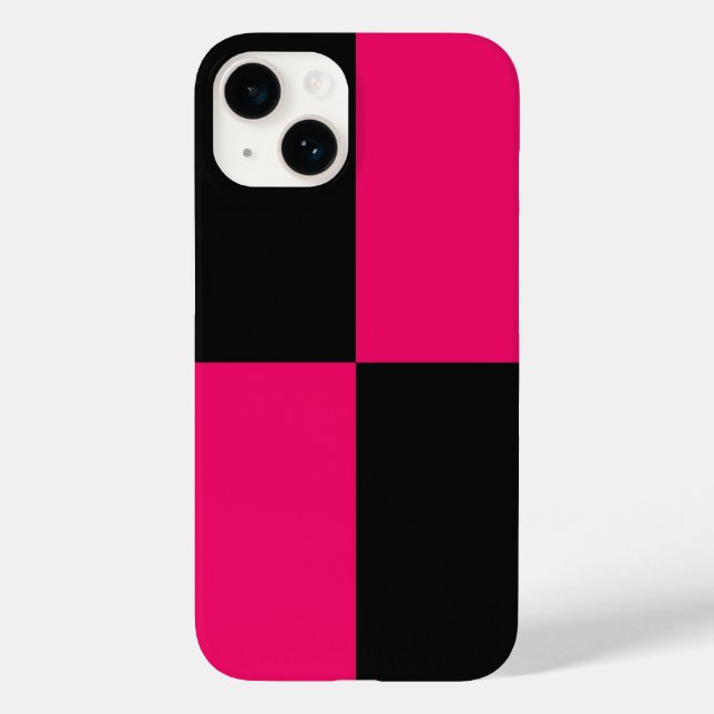Hot Pink and Black Color Blocks  Case-Mate iPhone Case (Back)