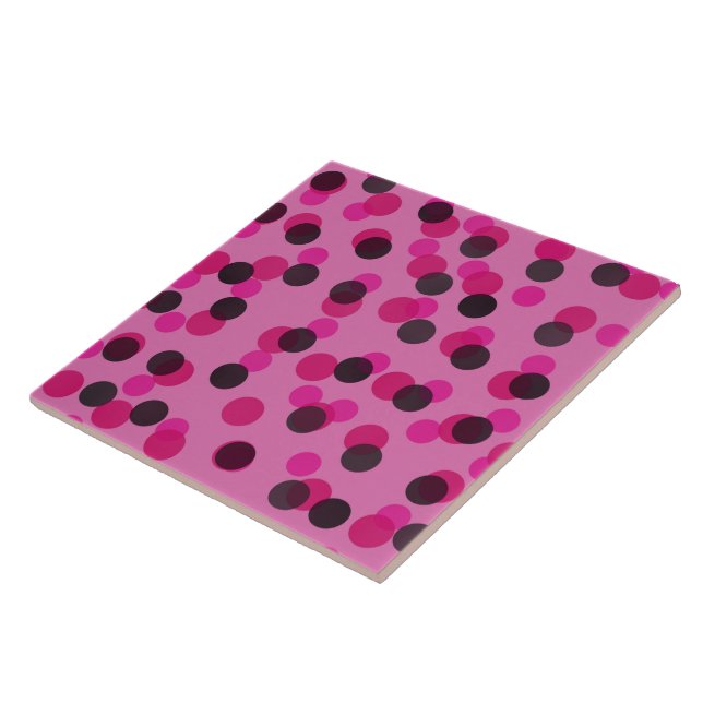 hot pink and black dots tile (Side)