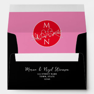 Hot Pink and Black Envelope