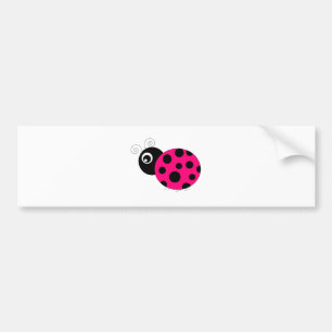 Hot Pink and Black Ladybug Bumper Sticker