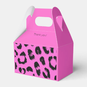 Hot Pink and Black Leopard Print Favour Box